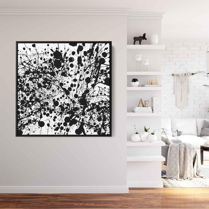 Black and White Abstract Splatter #007 - Kanvah