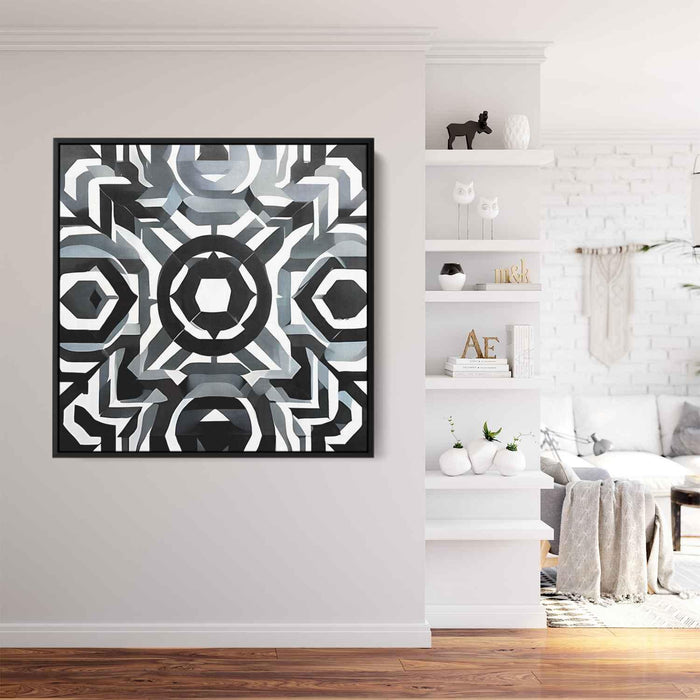 Black and White Geometric #003 - Kanvah