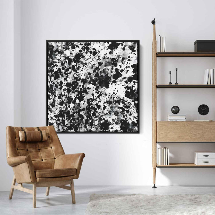 Black and White Abstract Splatter #003 - Kanvah