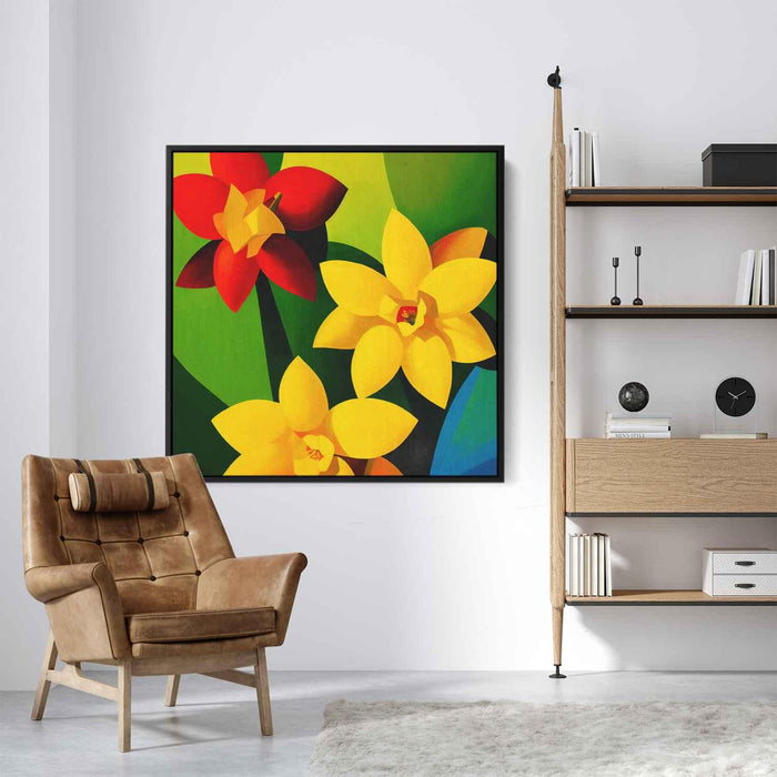 Cubist Oil Daffodils #003 - Kanvah