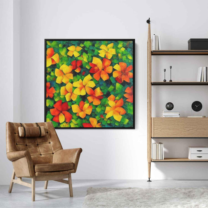 Cubist Oil Tropical Flowers #003 - Kanvah