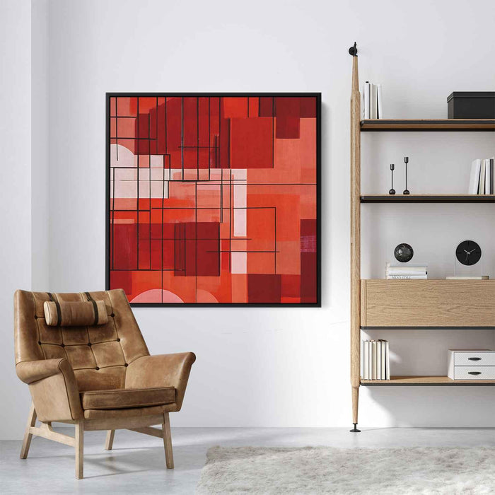 Red Geometric Abstract #001 - Kanvah