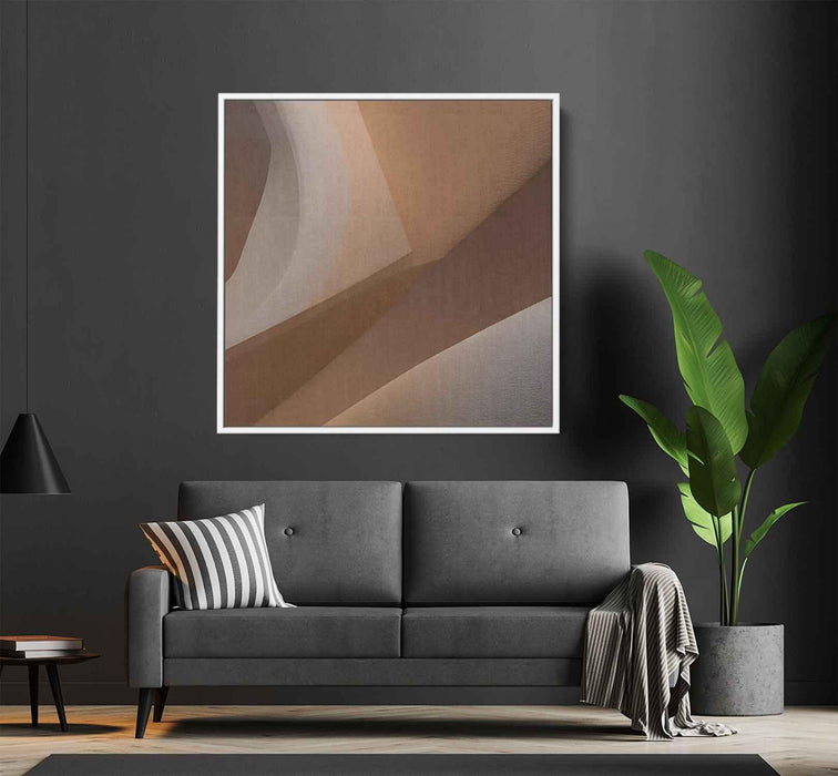 Beige Abstract Print #031 - Kanvah