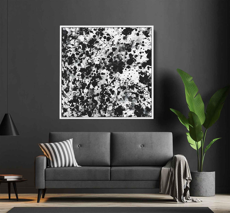 Black and White Abstract Splatter #003 - Kanvah