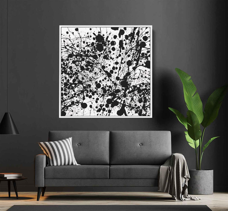 Black and White Abstract Splatter #007 - Kanvah