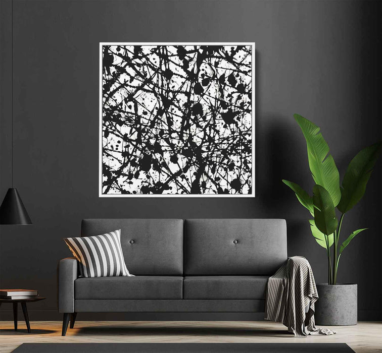 Black and White Abstract Splatter #019 - Kanvah