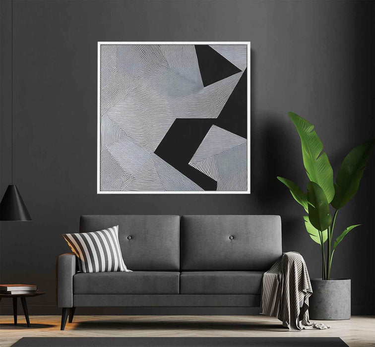 Black and White Geometric #005 - Kanvah