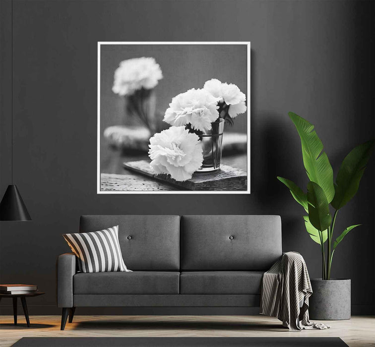 Black And White Photography Carnations #003 - Kanvah