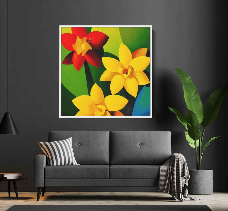 Cubist Oil Daffodils #003 - Kanvah