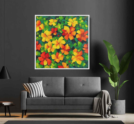 Cubist Oil Tropical Flowers #003 - Kanvah