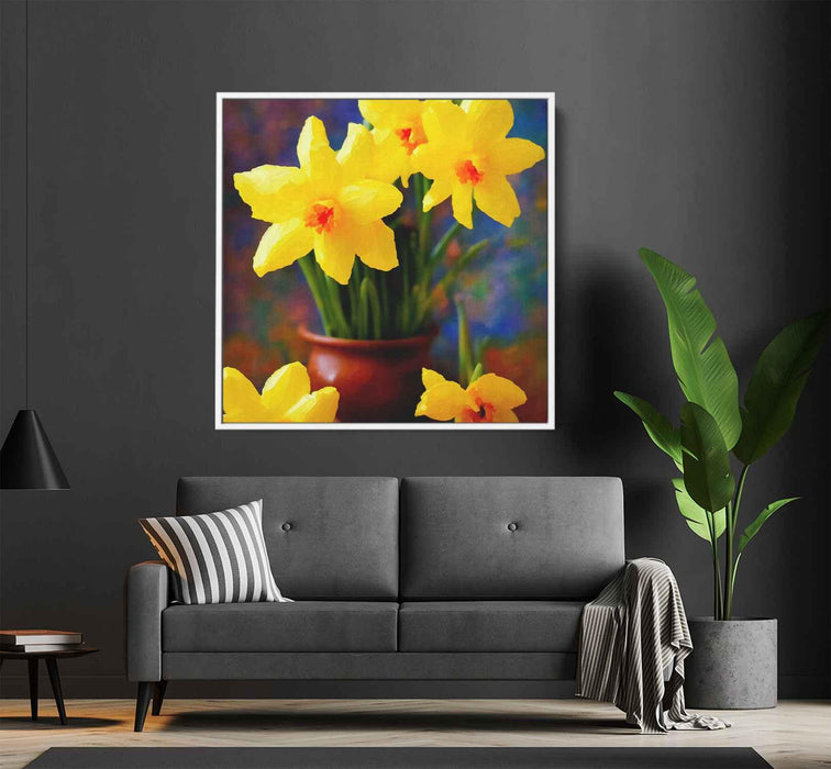 Impressionist Oil Daffodils #007 - Kanvah