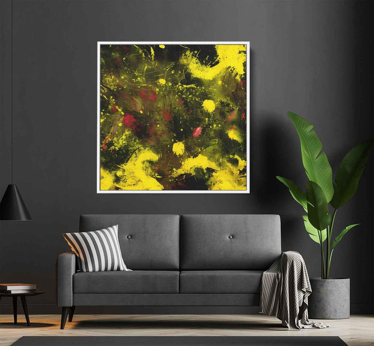 Yellow Abstract Splatter #007 - Kanvah