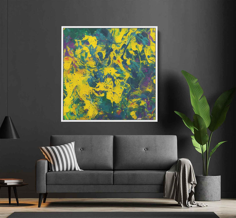 Yellow Abstract Splatter #017 - Kanvah