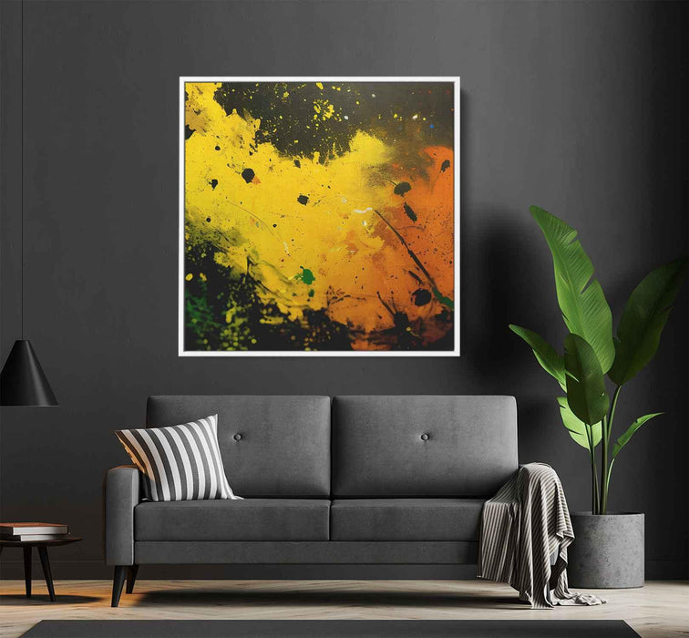 Yellow Abstract Splatter #025 - Kanvah