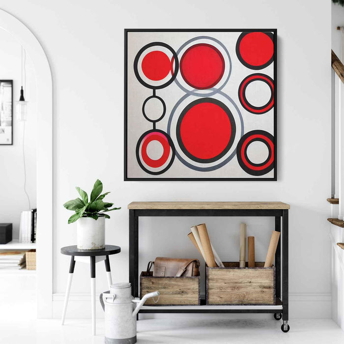 Red Bauhaus Circles #009 - Kanvah