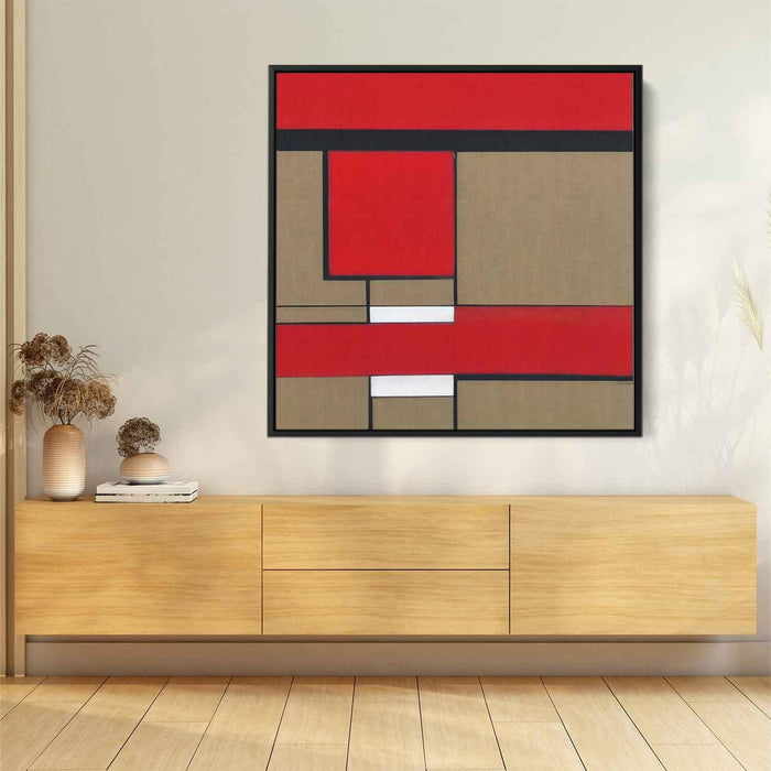 Red Bauhaus Squares #004 - Kanvah