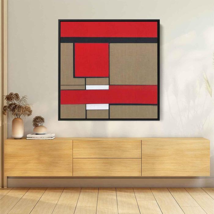 Red Bauhaus Squares #004 - Kanvah