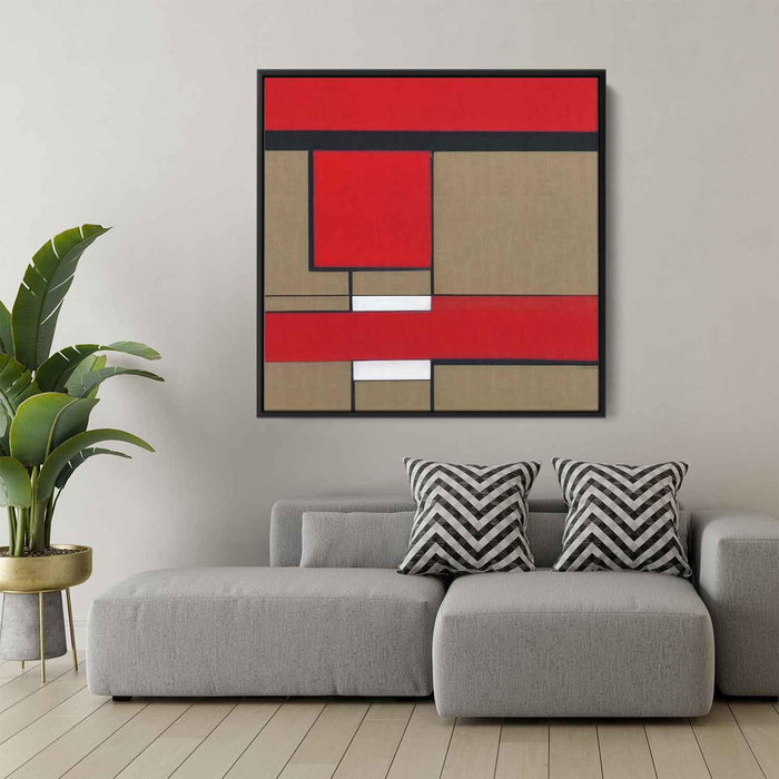 Red Bauhaus Squares #004 - Kanvah