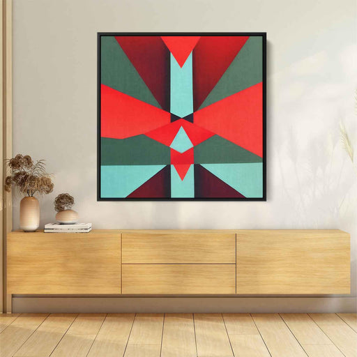 Red Bauhaus Triangles #001 - Kanvah