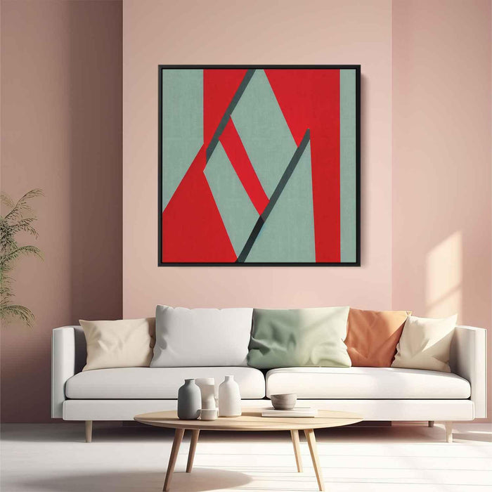 Red Bauhaus Triangles #002 - Kanvah