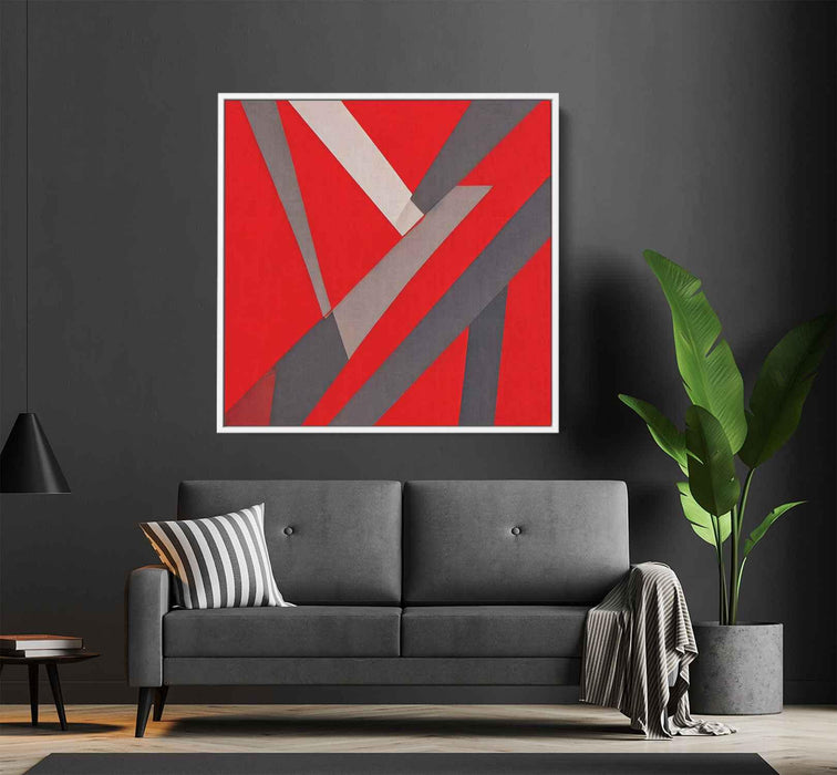 Red Bauhaus Triangles #003 - Kanvah