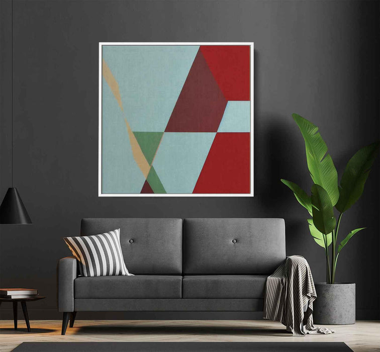Red Bauhaus Triangles #007 - Kanvah
