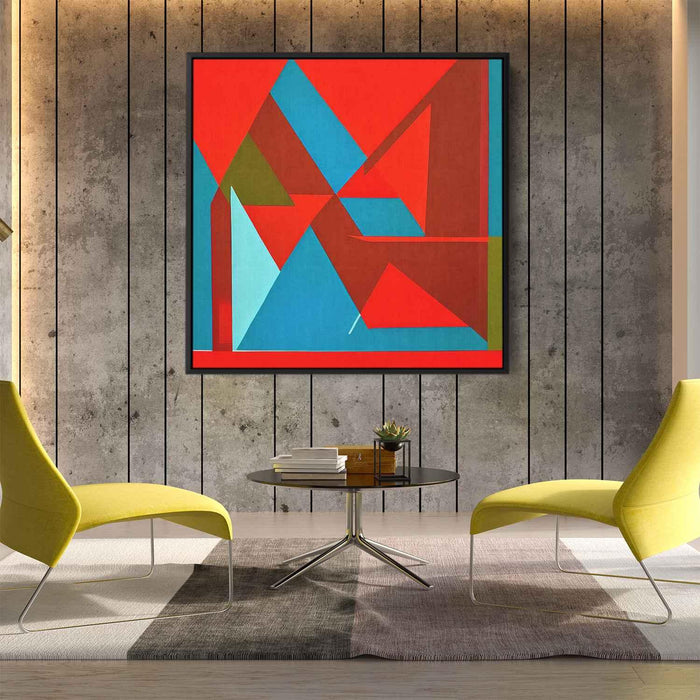 Red Bauhaus Triangles #008 - Kanvah